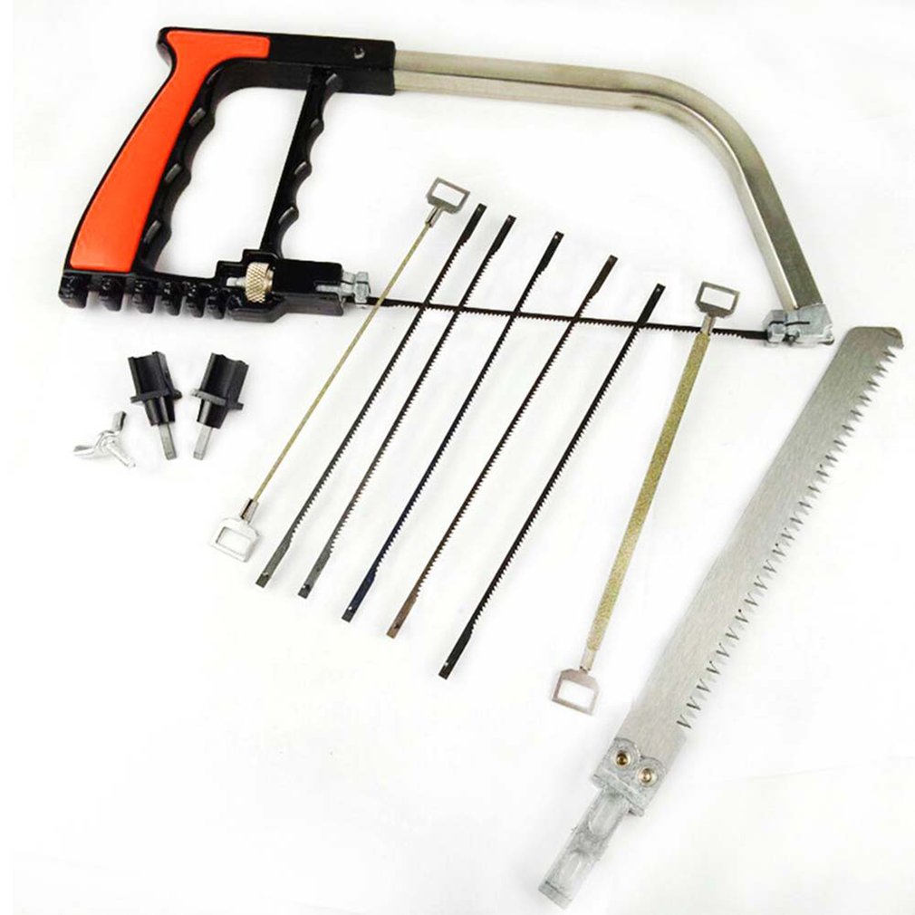 Multi-Function 12 In 1 Hand Saw Diy Metal Wood Glass Kit Blades Model Multi Purpose Hobby Portable Hacksaw Set
