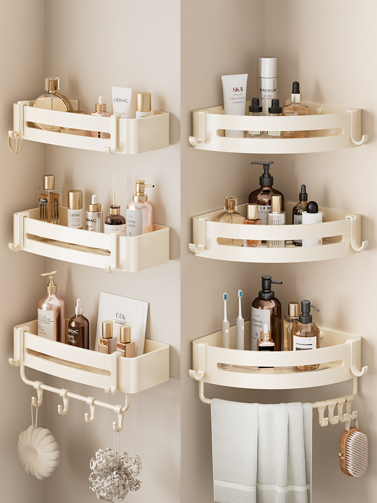 Wandgemonteerd shampoorek, doucheplank, organizer, opbergrek, 1/2/3-- laags shampoorek voor de badkamer.