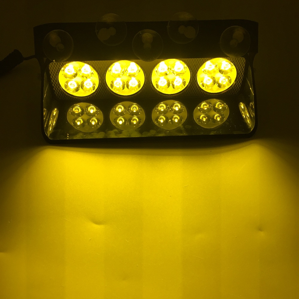 8/16 led bil blixtljus vindruta sucker scoop polis blinkande varningsljus dimljus säkerhet nödsignal ljus 12v