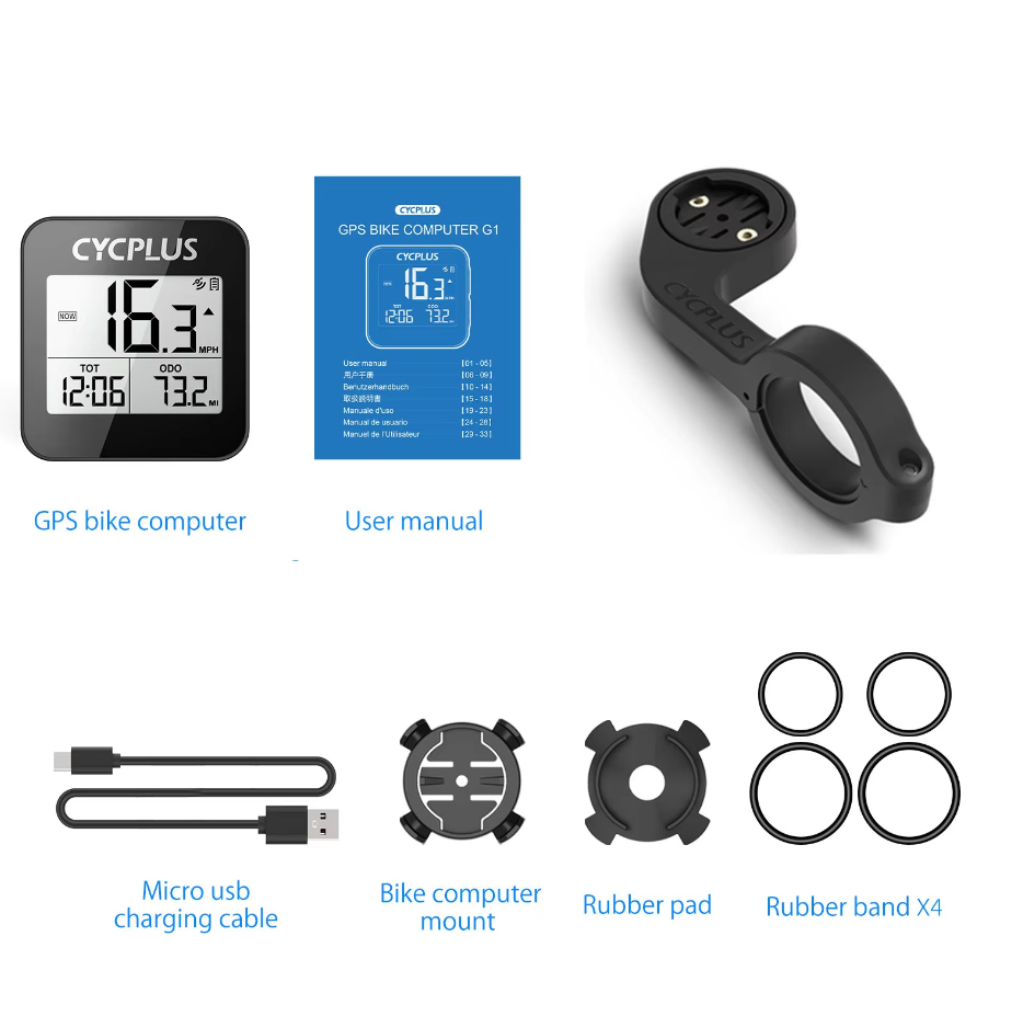 NUOVO CYCPLUS G1 Ciclismo GPS Computer da bicicletta Accessori bici Tachimetro LED IPX6 Contachilometri impermeabile Cronometro wireless: YELLOW