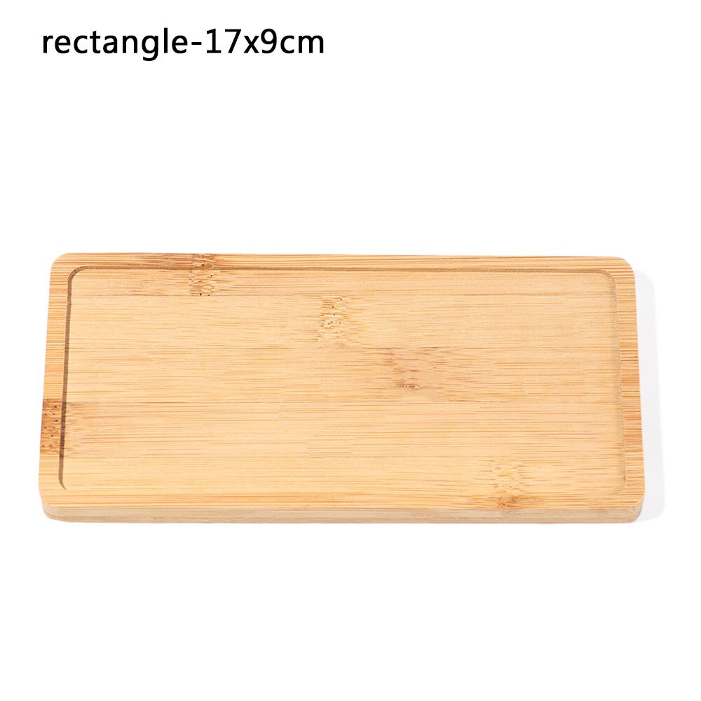 Simple Multi-style Planters Pot Bamboo Tray Stander Hexagon Rectangle Round Square Flowerpot Base Gardening Supplies Home Decor: rectangle-17x9cm