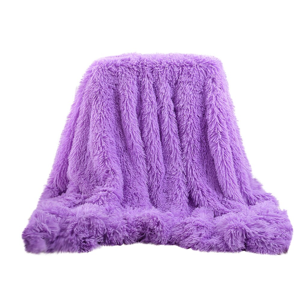 Shaggy Long Faux fur Throw Blanket Fuzzy Lightweight Plush Sherpa Fleece