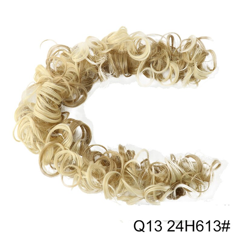 Elastic Rubber Band Curly Chignon Updo Cover Hair Bun Chignon Hair Synthetic Hairpiece Twining Ponytail Hair Extensions: Q13-24H613