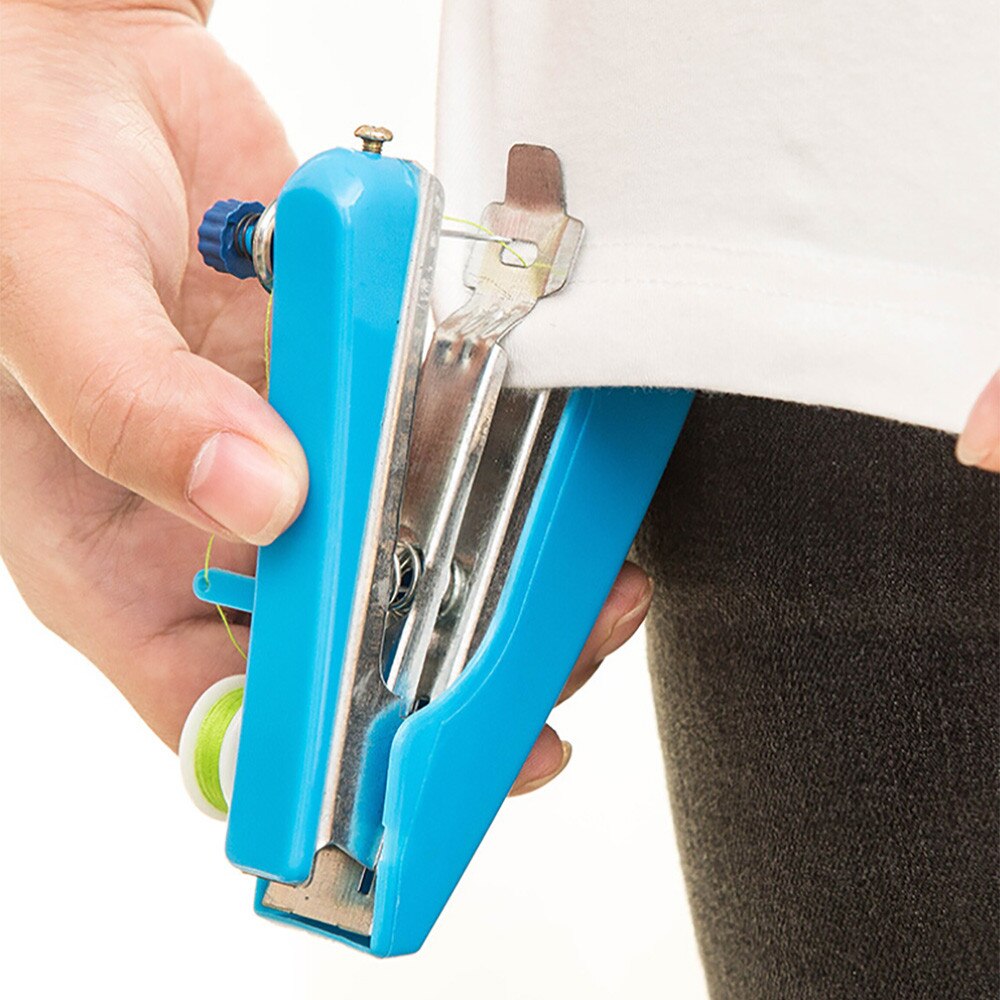 1pc portátil mini máquina de costura manual operação simples ferramentas de costura pano de costura tecido acessível bordado sem fio ferramenta #40