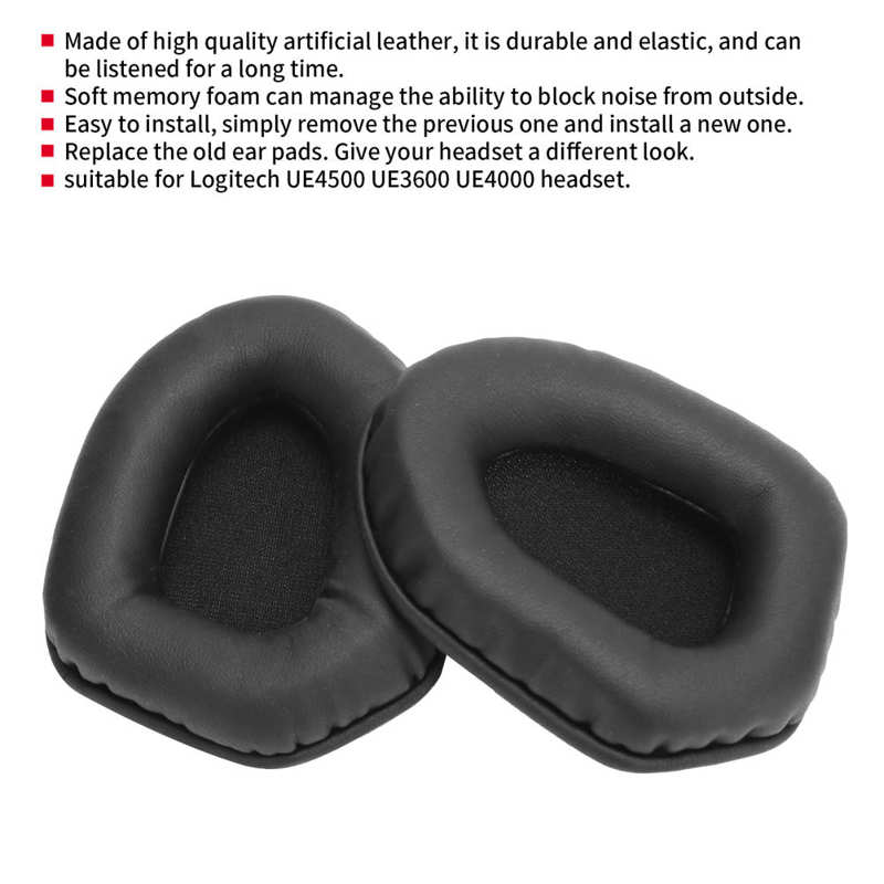 Almohadillas para auriculares Logitech, recambio de almohadilla de auricular, almohadilla de espuma para auriculares Logitech UE4500 UE3600 UE4000