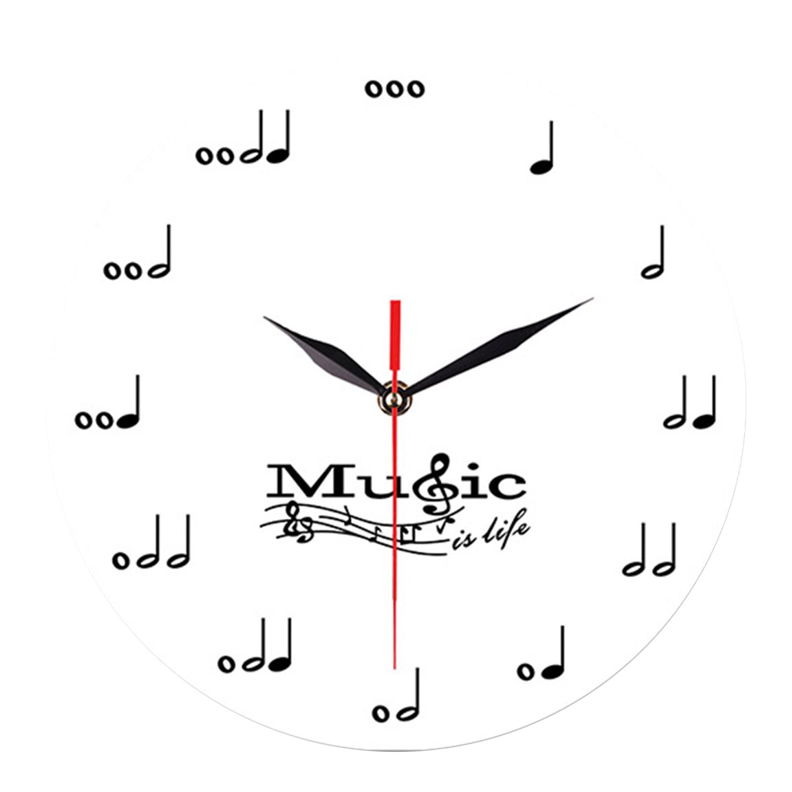 @ Musical Wall Clock 12-inch Mute Decorative Clock Bedroom Living Room Clocks Wall Art Home Decoration Classical Timers: White 