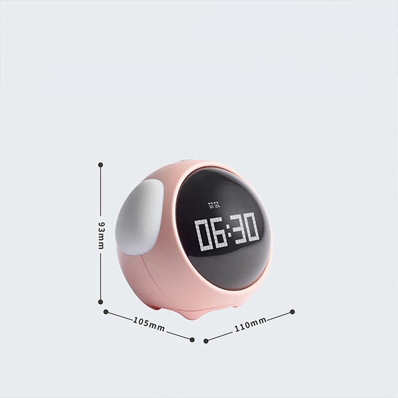 Xiaomi-reloj despertador con Linda expresión, luz LED Digital multifunción controlada por voz, termómetro de mesita de noche para el hogar