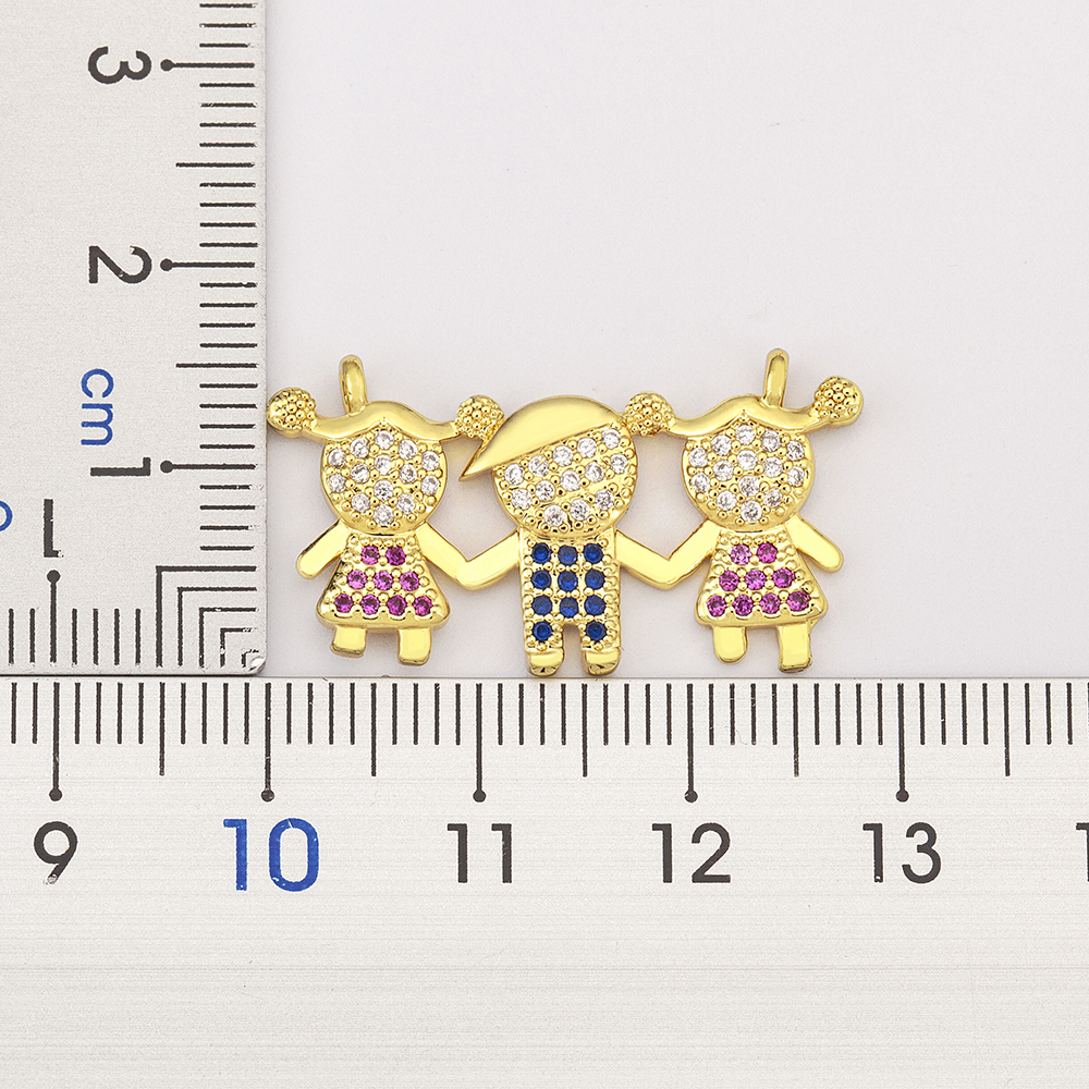 Nidin Mode Kinderen Jongen En Meisje Hanger Kettingen Aaa Cz Vergulde Schattige Familie Sieraden Voor Vrouwelijke Meisje Party Cadeau