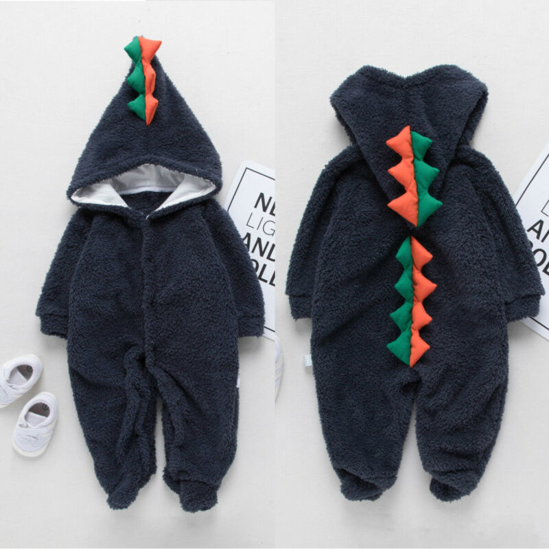 Baby Lente Herfst Kleding Pasgeboren Baby Baby Boy Meisje Dinosaurus Hooded Footies Jumpsuit Kleding Lange Mouwen Winter Outfit