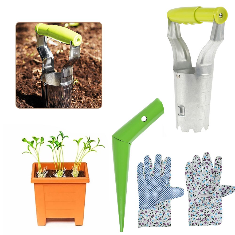 Garden Hand Tools Bulb Seed Planter Transplanter Planter Gloves Gardening Hole Makers Fertilizer Drilling Device Flower Planting