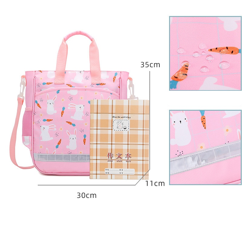 Pink Tutorial handbag Single Shoulder School Bag Nylon Book Bag Waterproof Children's Handbag Kids Crossbody Messenger Bags