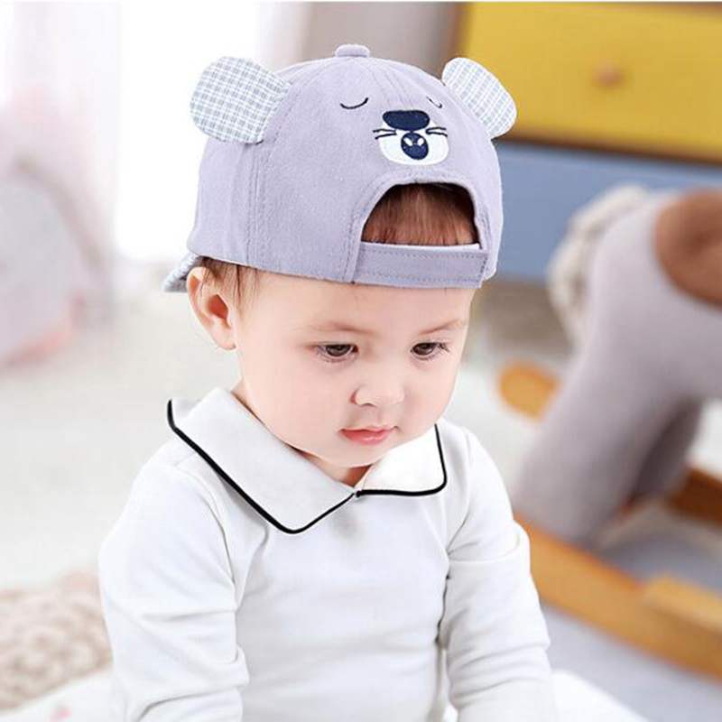 Schattige Baby Hoed Met Oor Cartoon Kids Baby Jongen Meisje Zomer Hoed Verstelbare Baby Peuter Baseball Cap Zonnehoed Motorkap enfant Muts