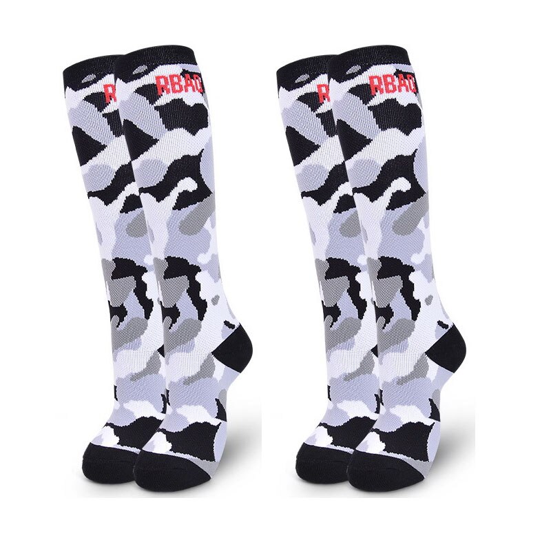 2 pary dzieci zima długa, ciepła skarpetki chłopcy dziewczęta nadruk moro skarpetki termiczne na narty jazda na rolkach snowboard sporty zimowe skarpetki: 2 pairs gray / S (EU 29-31)