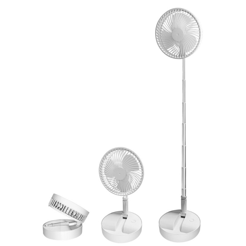 Desk Table Oscillating Fan Portable Folding Telescopic USB Powered Adjustable Height Pedestal Fans 77UB