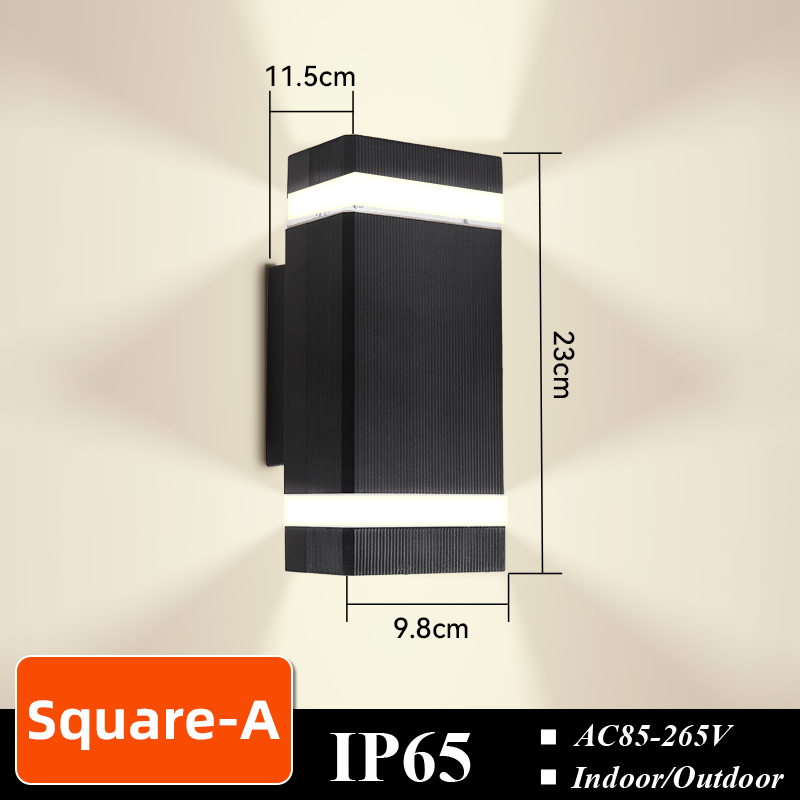 CHUANGYANG Ersetzen Sie E27-Birne, LED-Wandleuchte für Höhle Außenbereich, IP65, wasserdicht, Veranda-Licht, Innenwandleuchte, Dekoration für Flur, Schlafzimmer: Himmel Blau / Kaltes Weiß / 16-20W