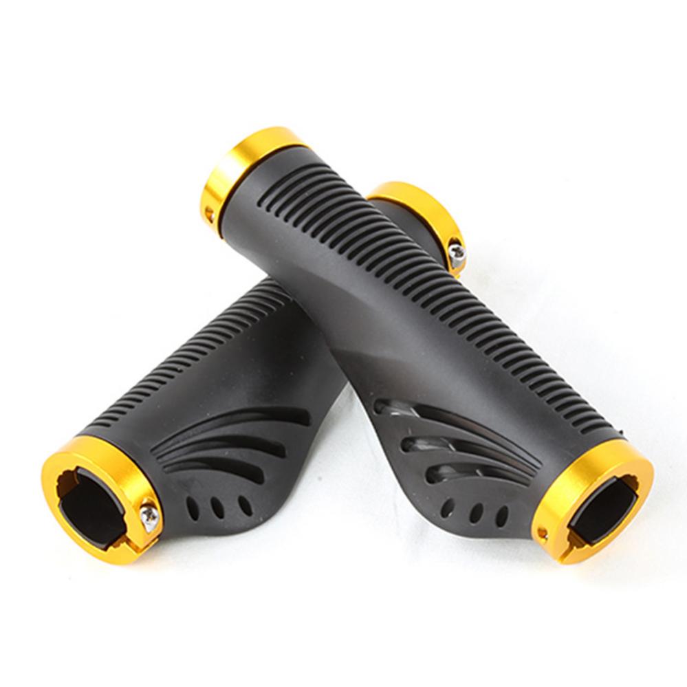 2pcs Bike Handlebar Grips Bicycle Handle Grips Ergonomic Double Fixation for Mountain Bike: Gold