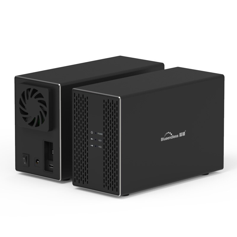 Dual Festplatte Reihe Schrank 2.5 ''Festplatte Reihe mit überfallen Funktion 4 Modi USB 3,1 Typ C Disk Reihe Kasten 2 Bucht Daten Sicherung: DB3502B-A