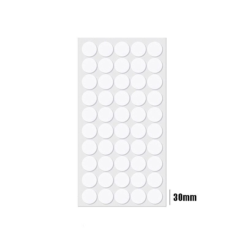 USER-X Traceless Glue Transparent Double-Sided Adhesive Tape Dot Waterproof Acrylic Adhesive Round Sticker Blind Box Figures: Round-30mm 50PCS