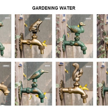 Torneira decorativa para jardim, torneira em bronze verde antigo para lavar, esfregar e regar jardim