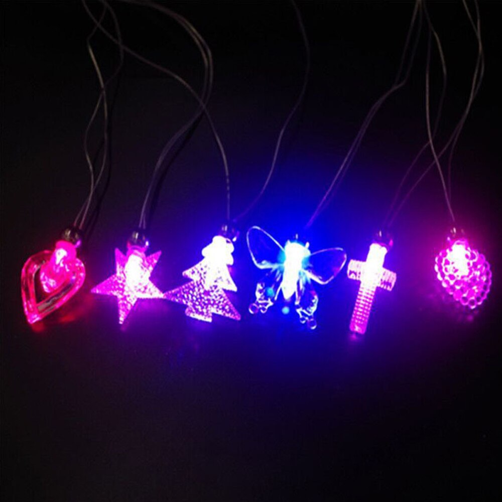 50pz luce su giocattoli portato Collana di Notte Lampeggiante Collana di Vari Accessori Del Pendente per il Festival di Natale di Halloween Giocattoli Luminosi