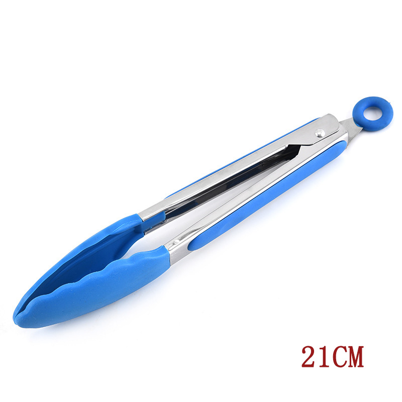 Pinces pour Barbecue en Silicone de alimentaire, pour Barbecue, ustensile de cuisine pour pain salade, accessoires pour Barbecue: Blue