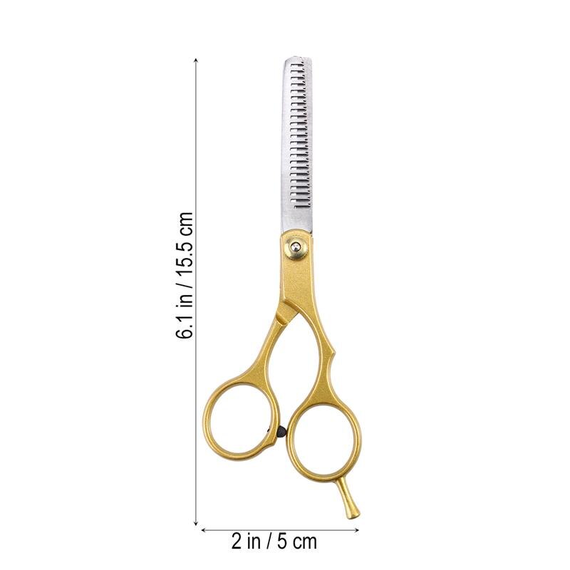 Tijera de pelo dorada para cortar, herramienta de estilismo, dientes de pelo, tijeras de acero inoxidable, tijeras profesionales para peluquería barbería y corte de pelo: Teeth Scissor
