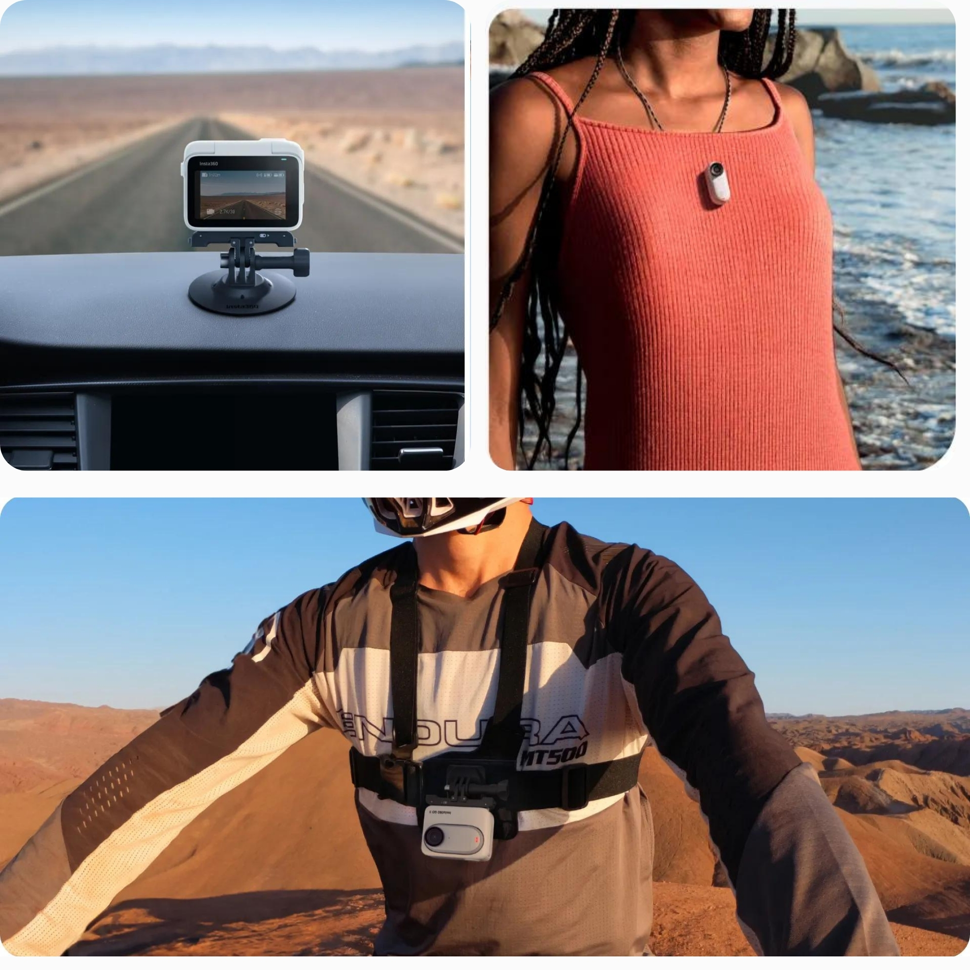 Insta360-Accessoires de collection GO 3, support à dégagement rapide, pendentif magnétique, protecteur d'écran et d'objectif de sécurité, étui de plongée, casque de vélo