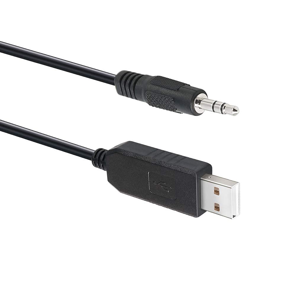 Cable adaptador de 6 pies FTDI USB TTL a 3,5mm 3,3 V FT232RL Chip Audio Jack TX RX Signal Windows 10 8 7 XP Vista (6 pies, negro)