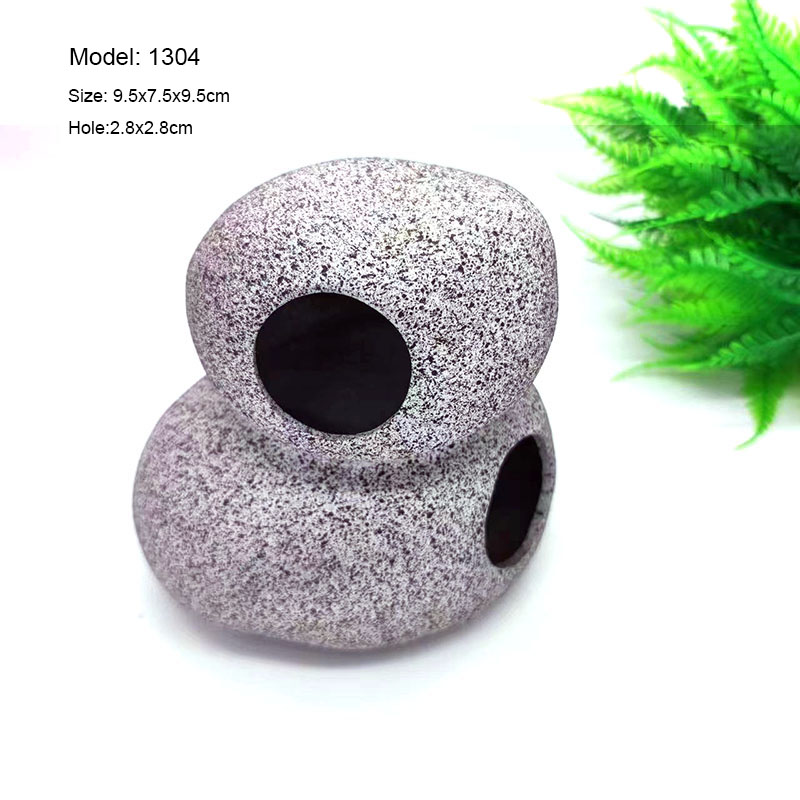 Keramische Aquarium Decor Cichlid Stone Rock Cave Stone Decoratie Aquarium Fokken Behuizing Onderdak Ornament Voor Vis Garnalen: Blauw