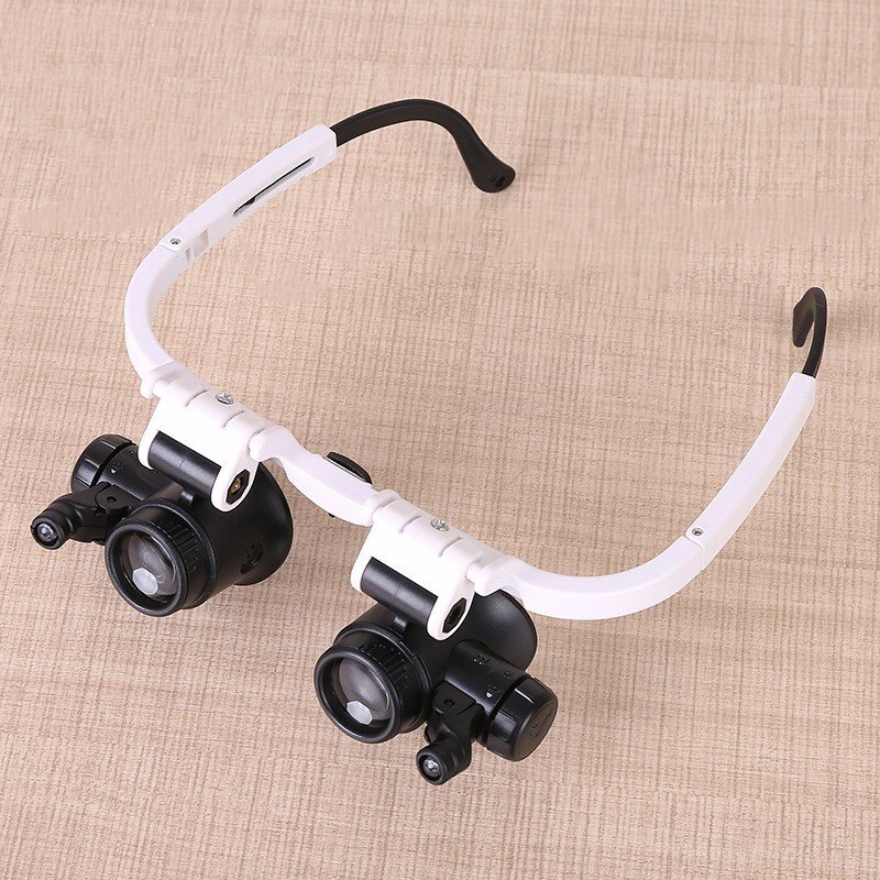 LED Head-mounted Watch Maintenance Magnifying Glasses Double Eyes Magnifying Glasses With LED Light