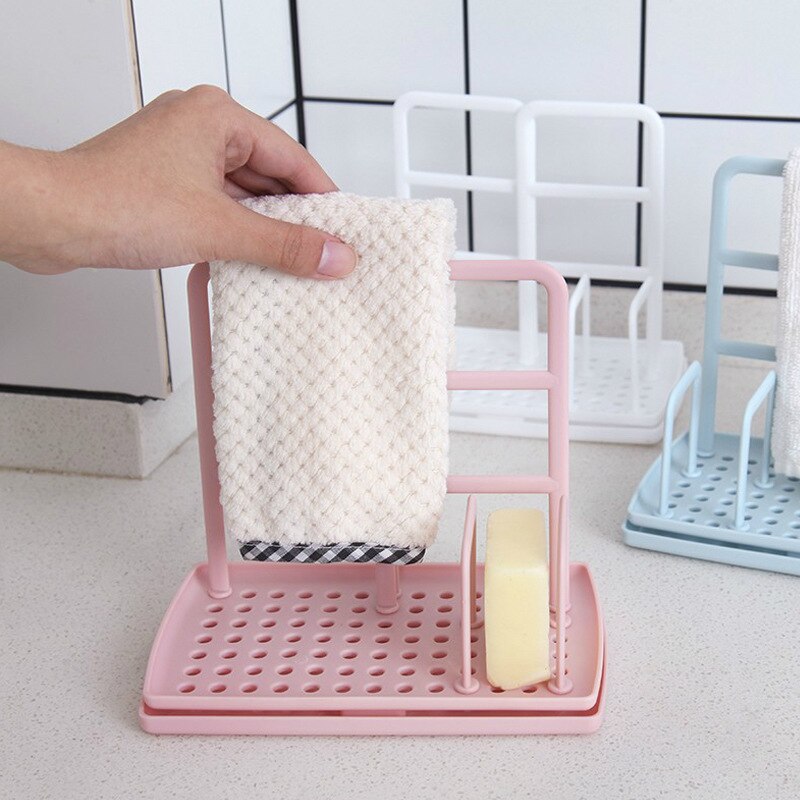 Escurridor de vajilla multifuncional, accesorios de cocina, escurridor de tela sin perforaciones, esponja, estante de jabón, utensilios de cocina