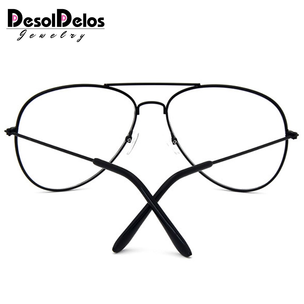 Gafas transparentes de Metal para hombre y mujer, lentes Retro doradas para miopía, montura óptica, montura transparente