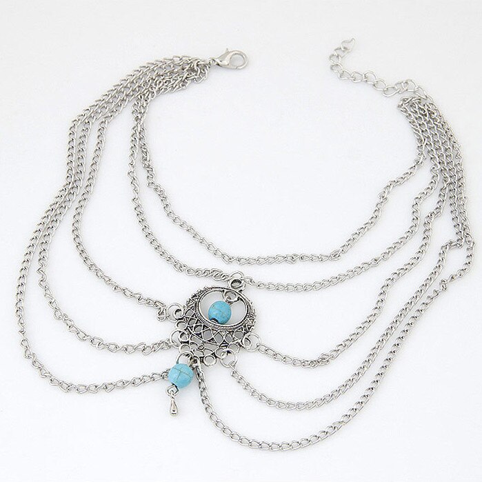 RAVIMOUR klasyczny kolor srebrny bransoletka na kostkę biżuteria na stopy boso sandały obrączka na nóżkę ptaka dla kobiet Tornozeleira Chaine Cheville bijoux