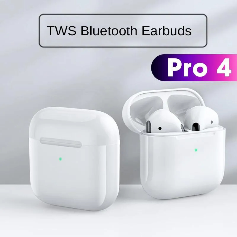 Pro 4 TWS wireless headphones touch control earphone BT 5.0 waterproof mini pods with mic for iPhone Xiaomi earbuds auto pairing