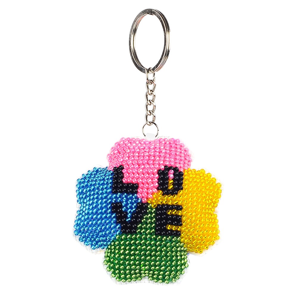 Llavero con pintura de diamante 5D, colgante bordado de diamante de imitación especial, Kits de artesanía DIY, accesorios de llavero de punto de cruz: 04