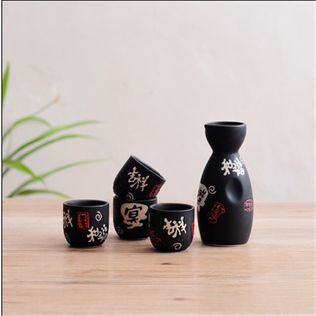 Pot en céramique japonais Vintage porcelaine | Pot Flagon service de tasses de spiritueux, boisson de cuisine, Bar service de vin saké japonais
