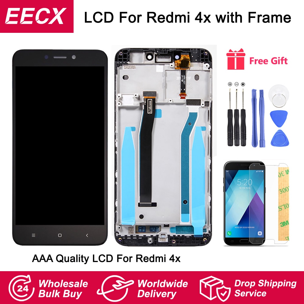 Origianl 4X Lcd Module Voor Xiaomi Redmi 4X Lcd Display Met Frame Screen Touch Panel Digitizer Frame Assembly Onderdelen Reparatie onderdelen