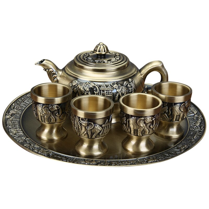 200ML/20ML Mini Kung Fu Tea Set Exquisitely Engraved Teapot Practical Teapot Tea Cup Tray Set
