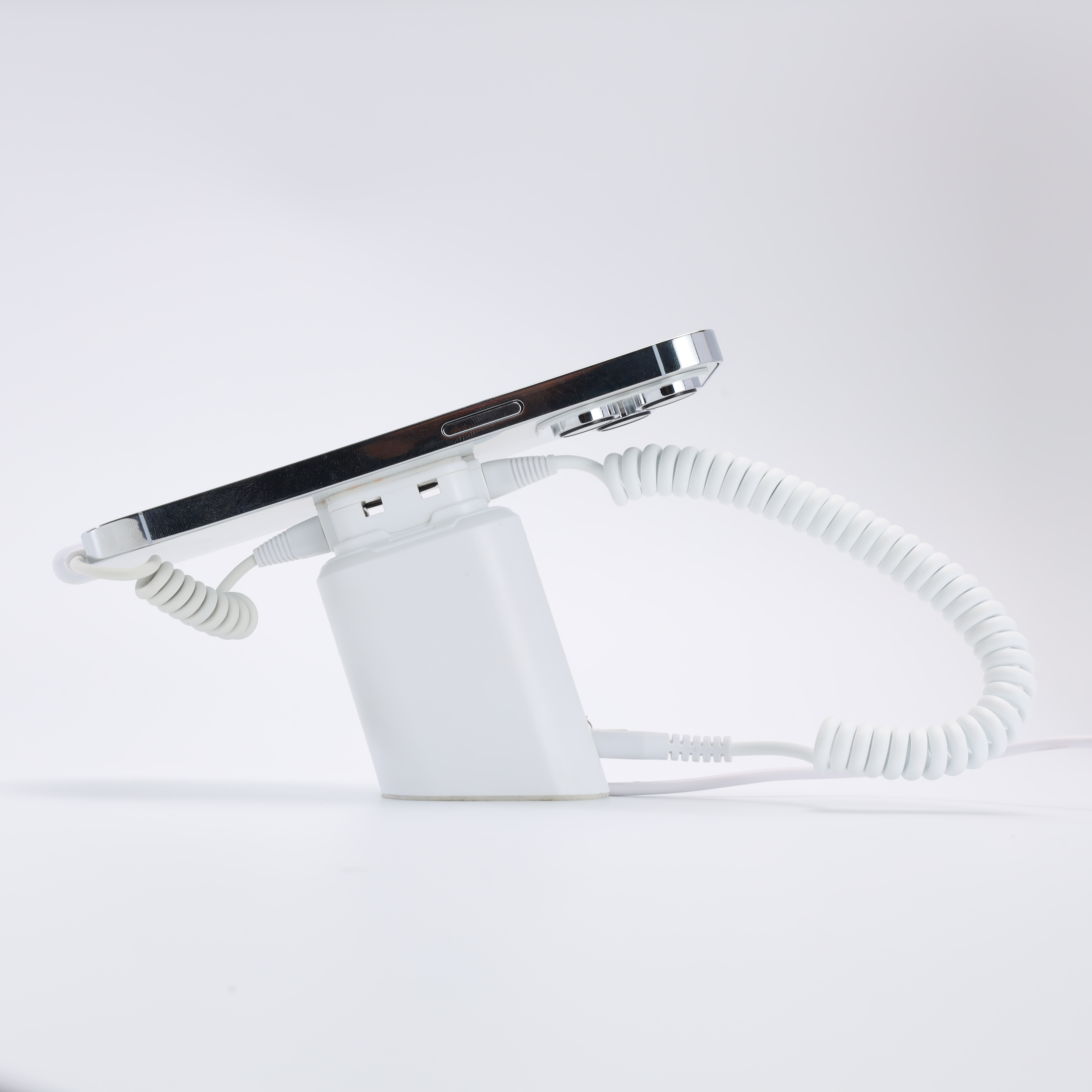 Mobile Phone Security Anti-Theft Device Display Stand Smartphone Secure Burglar Alarm System Plastic White Holder Show
