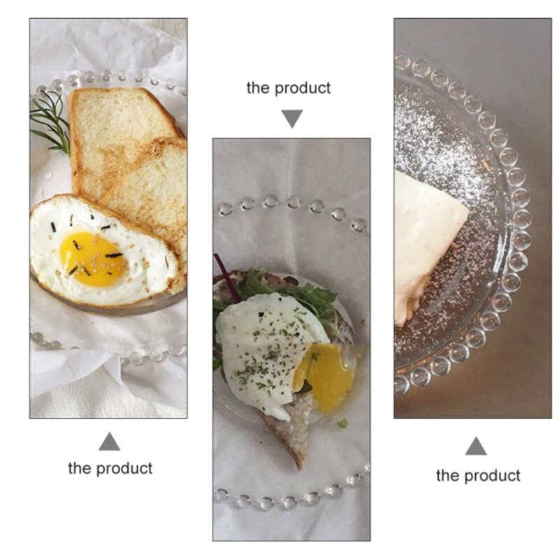 Practical Glass Dinner Plate Serving Platter Dish Glass Serving Dish Food Tray Party Platter for Fish Sushi Fruit Cheese(8 Inche