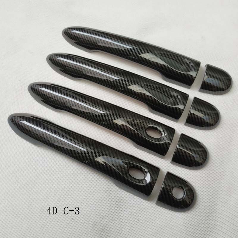 Cubierta de manija de puerta de coche, accesorios de color fibra de carbono para Renault Megane 3 iii, , , , , , , ,: 4dc-3