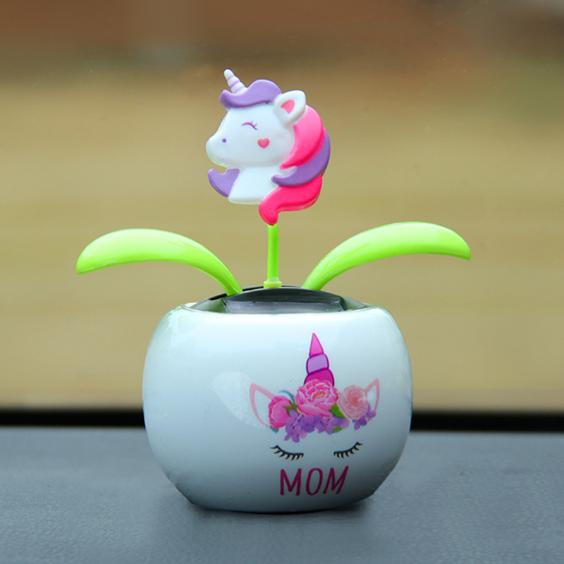 Solar Automatic Swing Solar Flower Car Ornaments: Orange