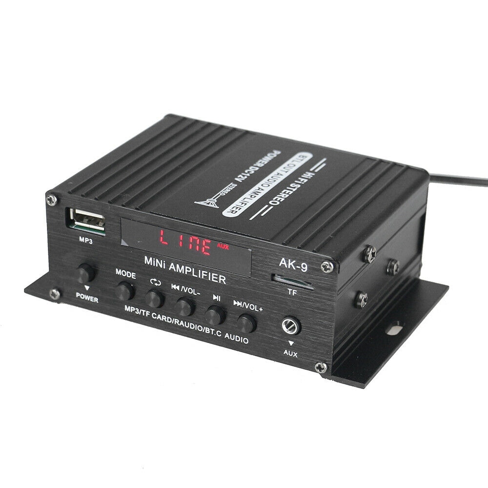 2CH Digital Power Amplifier - HiFi Bluetooth USB Stereo Audio MP3 FM AMP Radio - AK9