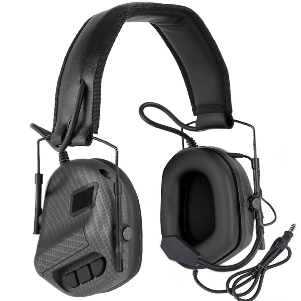 Noise Canceling Walkie Talkie Headphones for Communication Sound Pickup Noise Reduction Outdoor Headset (Carbon