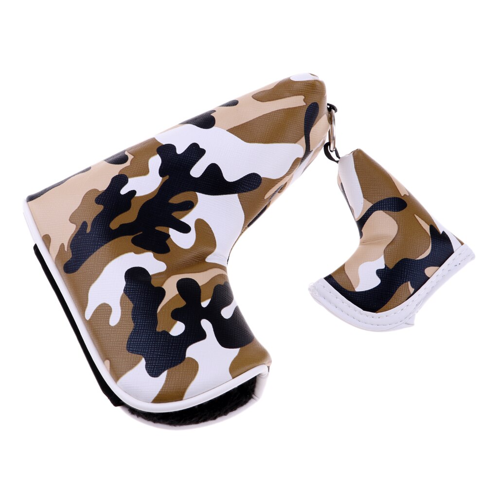 Compact Golf Blade Putter Head Sleeve Camouflage Pattern Headcover Protection: Brown