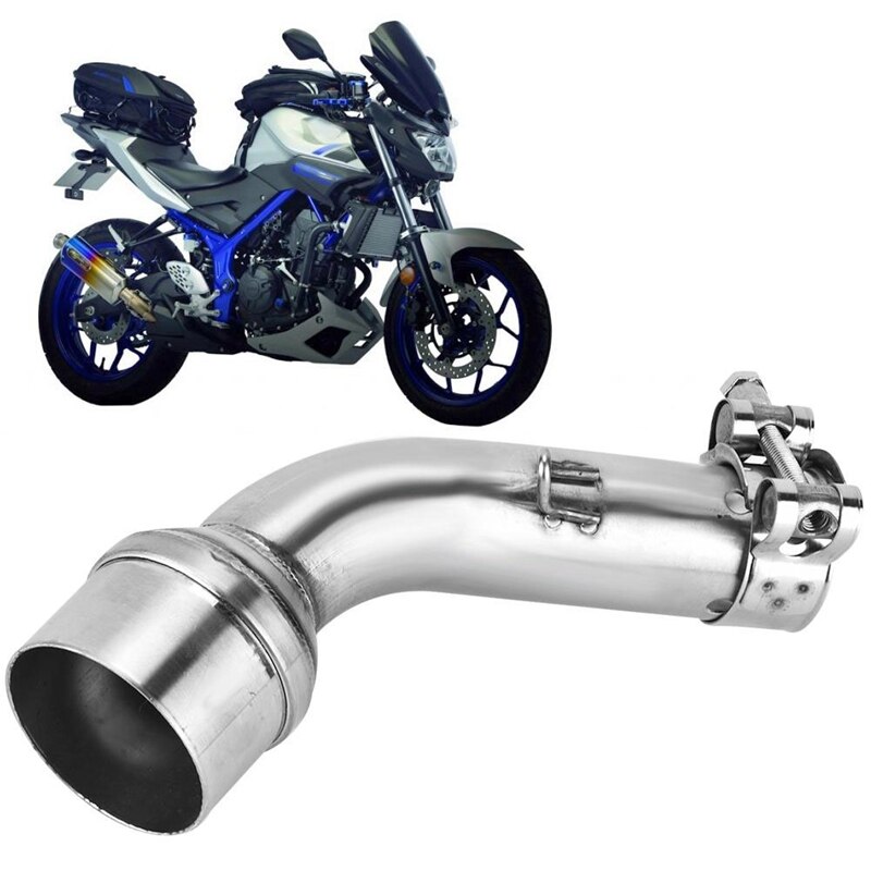 Motorcycle Exhaust Adapter 51MM Slip on Link Pipe Escape Mid Tube Clamp Connector for YAMAHA YZF R25 R30 R3: Default Title