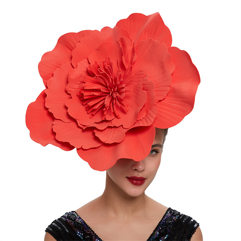 Vrouwen Grote Bloem Haarband Boog Tovenaar Hoed Hoofdtooi Bruids Make-up Prom Fotoshoot Fotografie Haaraccessoires