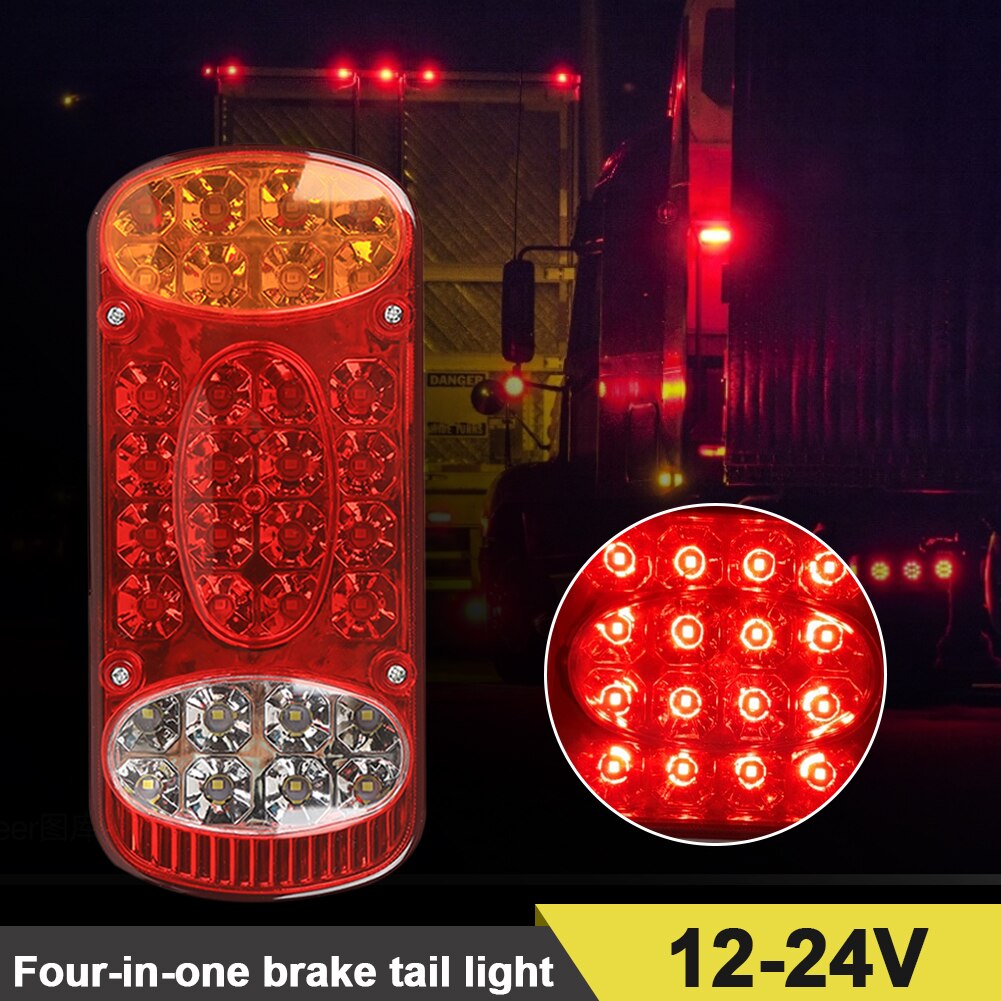 1pc 12V 24V 32 LED Car Truck Tail Light Taillight Rear Stop Brake Light Indicator Signal Lamp Boat Trailer Caravan Van Lorry
