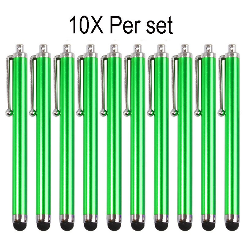 10Pcs/lot Universal Stylus Pen for Apple iPad iPhone Tablet Drawing Capacitive Screen Touch Pen for Mobile Phone Accessories: Green 10X