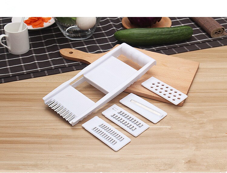 1PC 4 in 1 Multifunction Plastic Vegetable Grater Slicing Mandoline Vegetable Cutter Adjustable Carrot Grater Onion Dicer KX 051